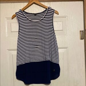 Michael Kors Blue and White Boxy Tank Top